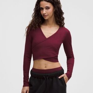 Lululemon Burgundy Bay Nulu Ribbed Longsleeve Valentines Collection